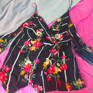 Black Floral Romper